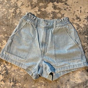 Levi’s high waisted paper bag denim shorts